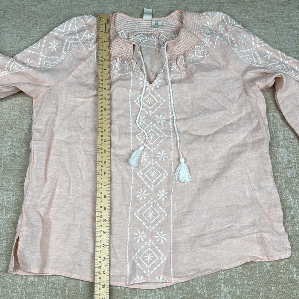 Joie Pink Blush Embroidered Popover Tunic Top - Picture 5 of 8